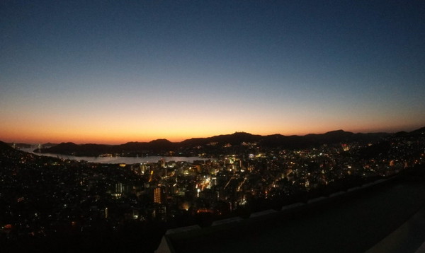 長崎の風景と夕陽
